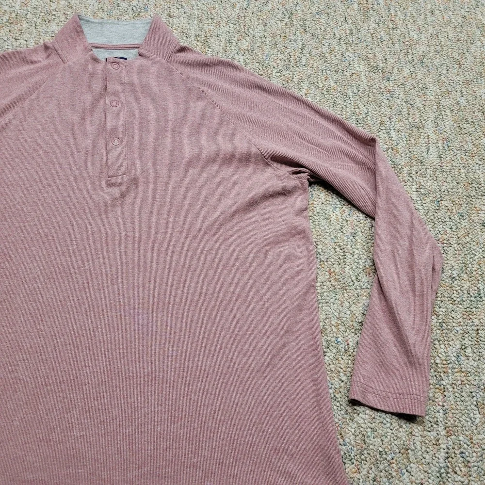 johnnie-O Henley Pullover Mens Large Malibu Red Long Sleeve Mock Neck JMKO2390